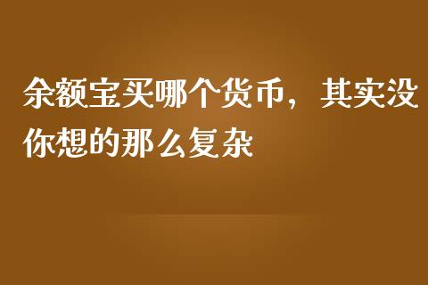 余额宝买哪个货币，其实没你想的那么复杂_https://wap.fcdydaikuan.com_金融机构_第1张