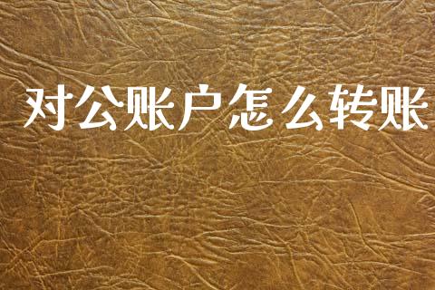 对公账户怎么转账_https://wap.fcdydaikuan.com_投资策略_第1张