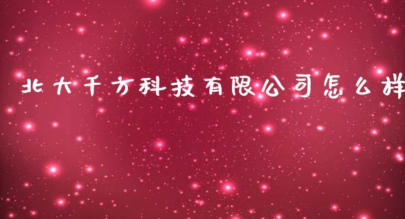 北大千方科技有限公司怎么样_https://wap.fcdydaikuan.com_金融机构_第1张