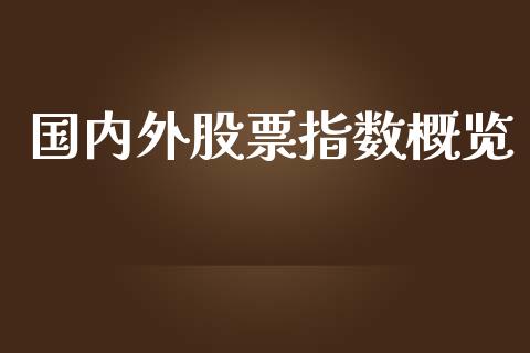 国内外股票指数概览_https://wap.fcdydaikuan.com_新股数据_第1张