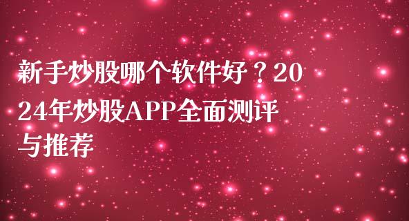 新手炒股哪个软件好？2024年炒股APP全面测评与推荐_https://wap.fcdydaikuan.com_国际投资_第1张