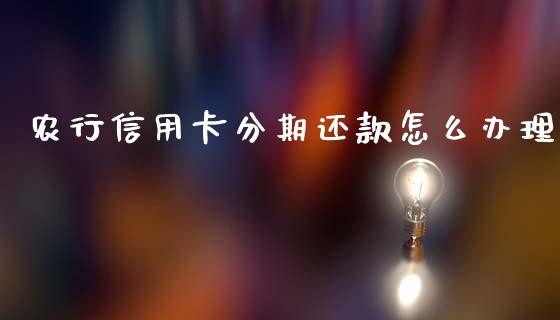 农行信用卡分期还款怎么办理_https://wap.fcdydaikuan.com_理财顾问_第1张