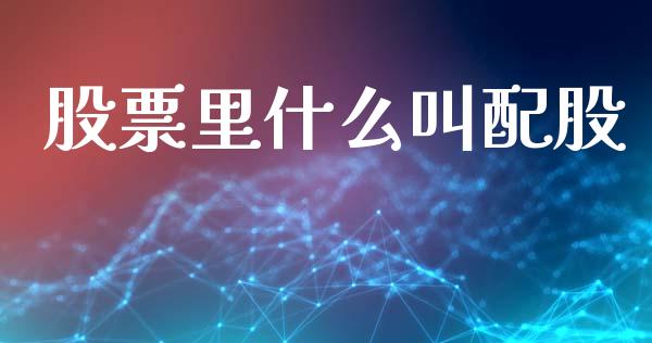股票里什么叫配股_https://wap.fcdydaikuan.com_理财顾问_第1张