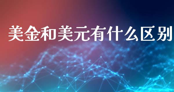 美金和美元有什么区别_https://wap.fcdydaikuan.com_理财顾问_第1张