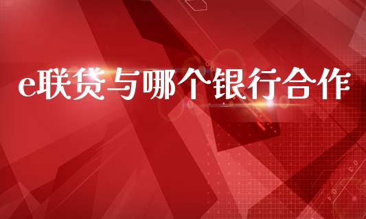 e联贷与哪个银行合作_https://wap.fcdydaikuan.com_期货品种_第1张