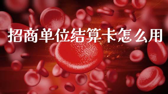 招商单位结算卡怎么用_https://wap.fcdydaikuan.com_理财顾问_第1张