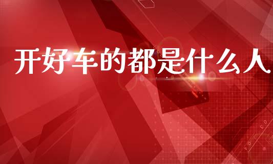 开好车的都是什么人_https://wap.fcdydaikuan.com_国际投资_第1张