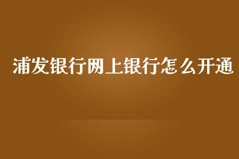 浦发银行网上银行怎么开通_https://wap.fcdydaikuan.com_新股数据_第1张