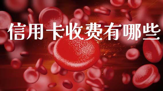 信用卡收费有哪些_https://wap.fcdydaikuan.com_期货品种_第1张