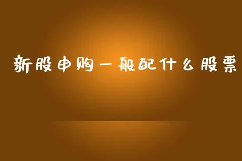 新股申购一般配什么股票_https://wap.fcdydaikuan.com_金融机构_第1张