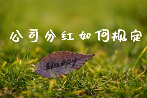 公司分红如何规定_https://wap.fcdydaikuan.com_期货品种_第1张
