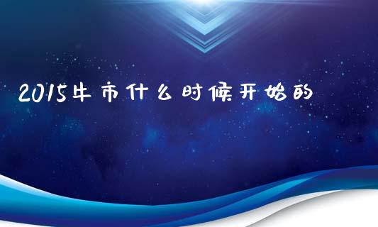 2015牛市什么时候开始的_https://wap.fcdydaikuan.com_新股数据_第1张