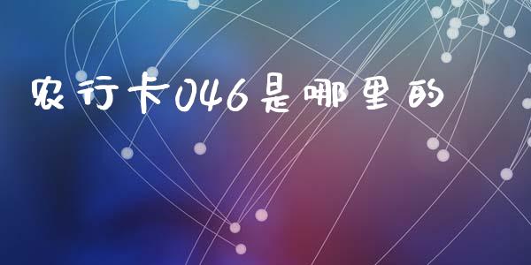 农行卡046是哪里的_https://wap.fcdydaikuan.com_新股数据_第1张