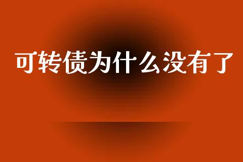 可转债为什么没有了_https://wap.fcdydaikuan.com_金融机构_第1张