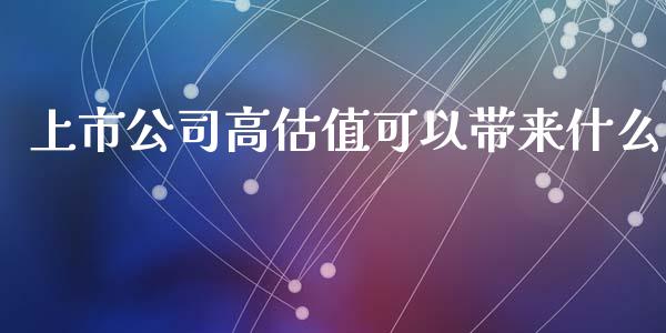 上市公司高估值可以带来什么_https://wap.fcdydaikuan.com_期货品种_第1张