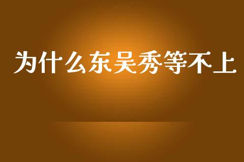 为什么东吴秀等不上_https://wap.fcdydaikuan.com_理财顾问_第1张