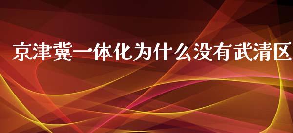 京津冀一体化为什么没有武清区_https://wap.fcdydaikuan.com_国际投资_第1张