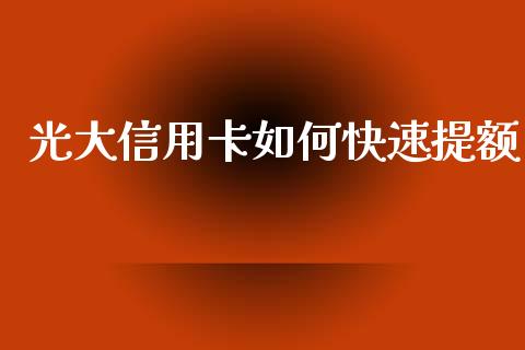 光大信用卡如何快速提额_https://wap.fcdydaikuan.com_新股数据_第1张