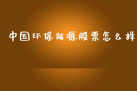中国环保能源股票怎么样_https://wap.fcdydaikuan.com_金融机构_第1张