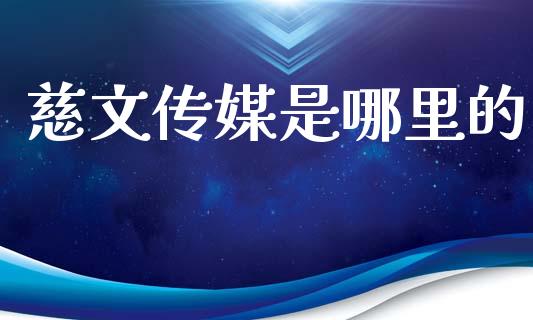 慈文传媒是哪里的_https://wap.fcdydaikuan.com_金融机构_第1张