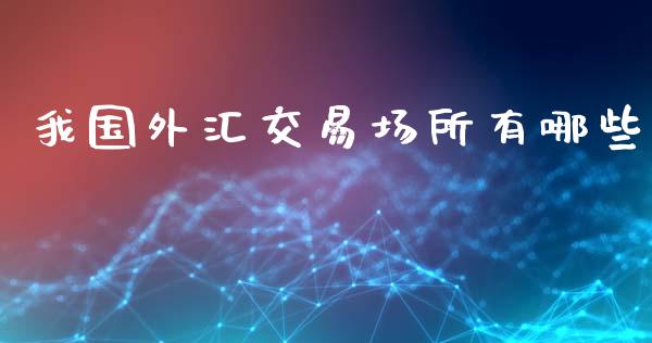 我国外汇交易场所有哪些_https://wap.fcdydaikuan.com_投资策略_第1张