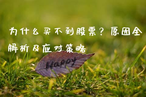 为什么买不到股票？原因全解析及应对策略_https://wap.fcdydaikuan.com_国际投资_第1张