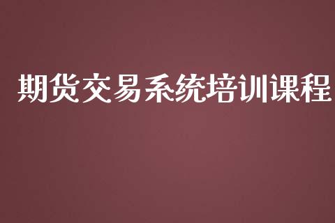 期货交易系统培训课程_https://wap.fcdydaikuan.com_国际投资_第1张