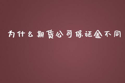 为什么期货公司保证金不同_https://wap.fcdydaikuan.com_理财顾问_第1张