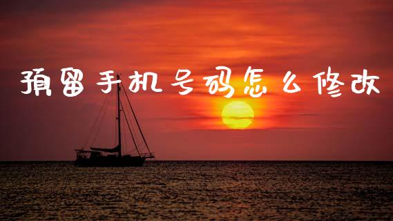 预留手机号码怎么修改_https://wap.fcdydaikuan.com_国际投资_第1张