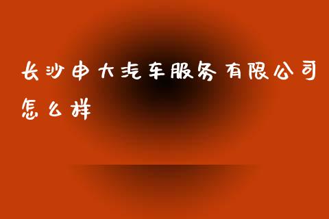 长沙申大汽车服务有限公司怎么样_https://wap.fcdydaikuan.com_新股数据_第1张