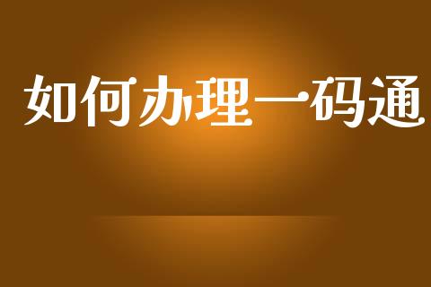 如何办理一码通_https://wap.fcdydaikuan.com_金融机构_第1张
