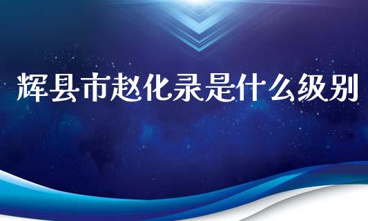辉县市赵化录是什么级别_https://wap.fcdydaikuan.com_理财顾问_第1张