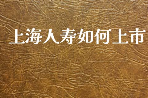 上海人寿如何上市_https://wap.fcdydaikuan.com_新股数据_第1张