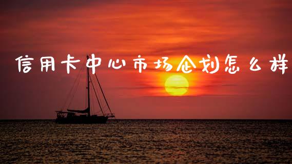 信用卡中心市场企划怎么样_https://wap.fcdydaikuan.com_期货品种_第1张