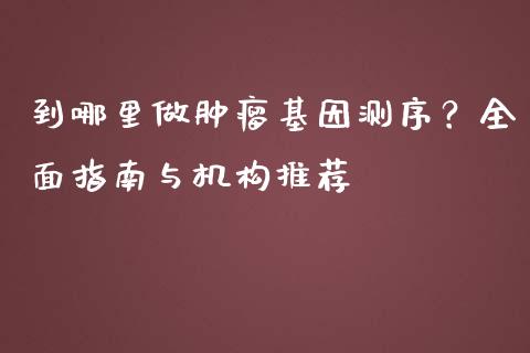 到哪里做肿瘤基因测序?全面指南与机构推荐_投资策略_第1张_国际投资_理财顾问_投资策略_金融机构 到哪里做肿瘤基因测序?全面指南与机构推荐_https://wap.fcdydaikuan.com_投资策略_第1张