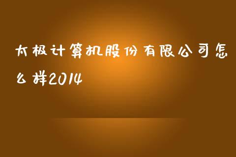 太极计算机股份有限公司怎么样2014_https://wap.fcdydaikuan.com_期货品种_第1张