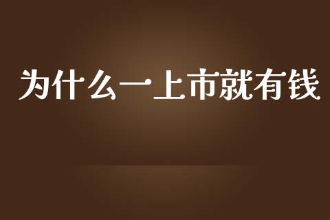 为什么一上市就有钱_https://wap.fcdydaikuan.com_新股数据_第1张