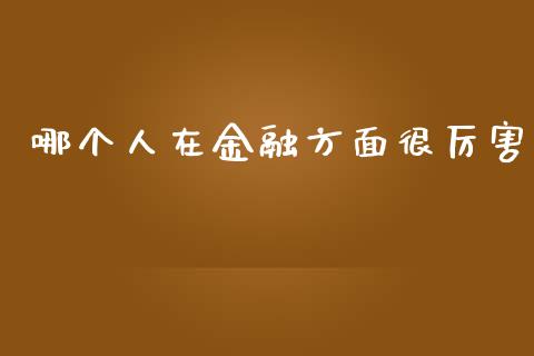 哪个人在金融方面很厉害_https://wap.fcdydaikuan.com_金融机构_第1张