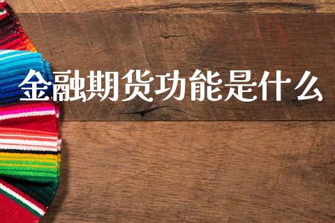 金融期货功能是什么_https://wap.fcdydaikuan.com_投资策略_第1张