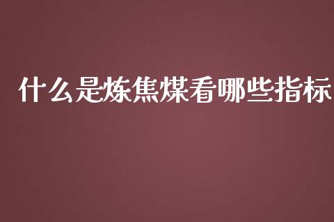 什么是炼焦煤看哪些指标_https://wap.fcdydaikuan.com_金融机构_第1张