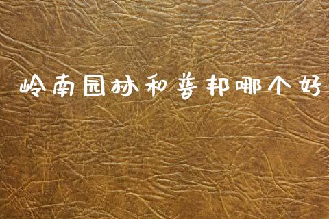 岭南园林和普邦哪个好_https://wap.fcdydaikuan.com_金融机构_第1张