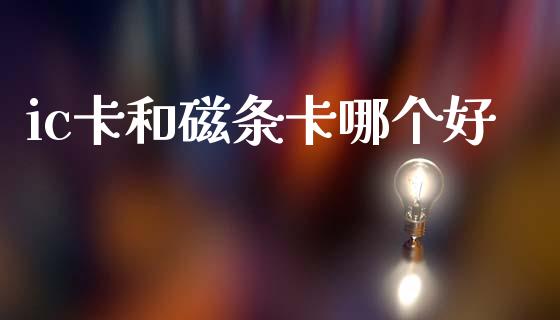 ic卡和磁条卡哪个好_https://wap.fcdydaikuan.com_期货品种_第1张