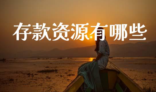 存款资源有哪些_https://wap.fcdydaikuan.com_理财顾问_第1张
