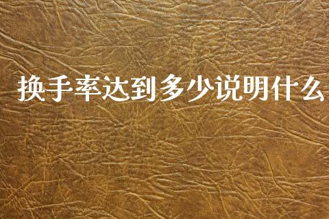 换手率达到多少说明什么_https://wap.fcdydaikuan.com_国际投资_第1张