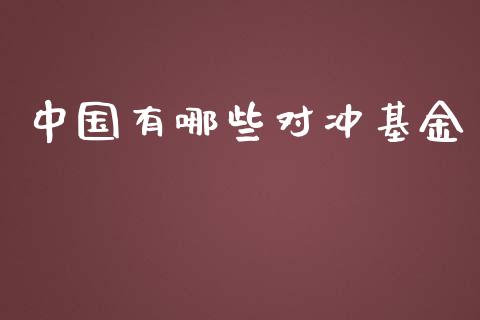 中国有哪些对冲基金_https://wap.fcdydaikuan.com_金融机构_第1张