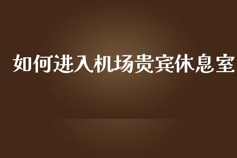 如何进入机场贵宾休息室_https://wap.fcdydaikuan.com_理财顾问_第1张