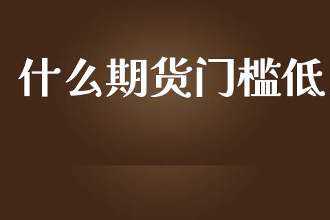 什么期货门槛低_https://wap.fcdydaikuan.com_新股数据_第1张