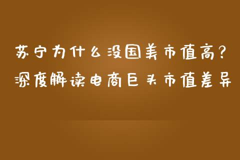 苏宁为什么没国美市值高？深度解读电商巨头市值差异_https://wap.fcdydaikuan.com_投资策略_第1张