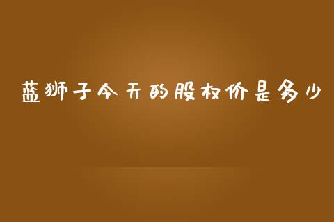 蓝狮子今天的股权价是多少_https://wap.fcdydaikuan.com_新股数据_第1张