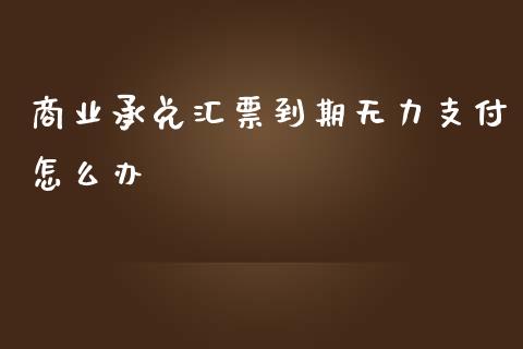 商业承兑汇票到期无力支付怎么办_https://wap.fcdydaikuan.com_金融机构_第1张